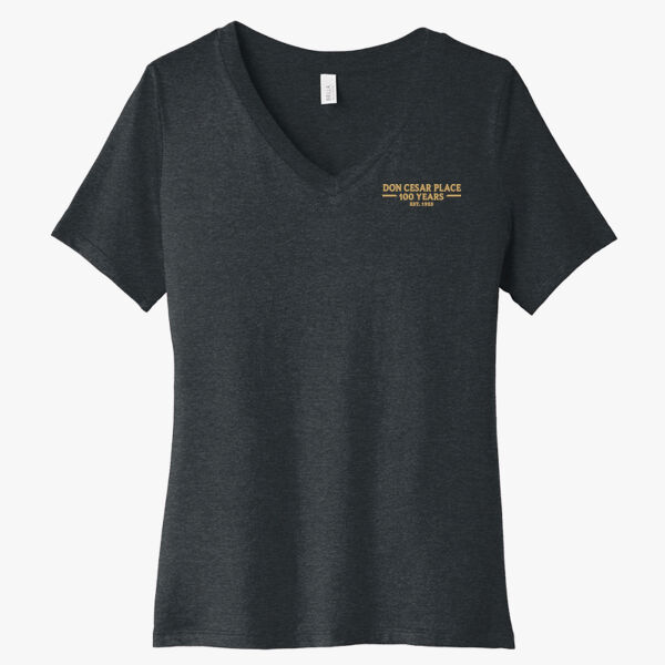 BELLA CANVAS Women’s Relaxed Heathered V-Neck Tee - Embroidered Thumbnail